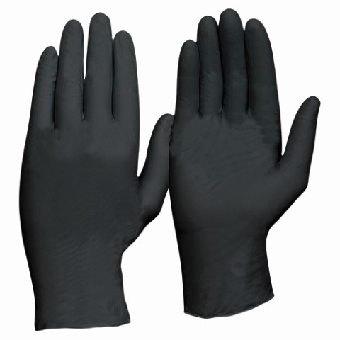 GLOVE DISPOSABLE NITRILE POWDER-FREE - BLACK - BOX OF 100 - LGE